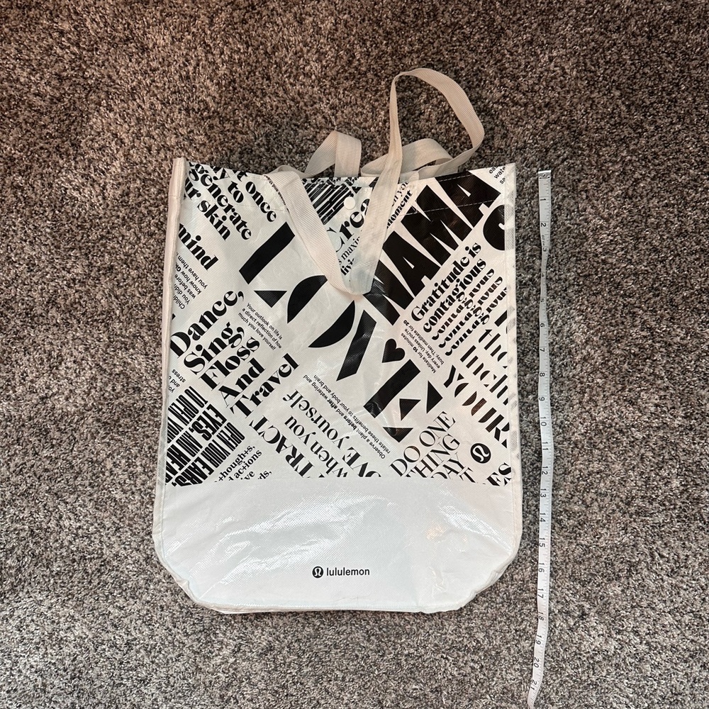 Lululemon Black and White Tote Bag